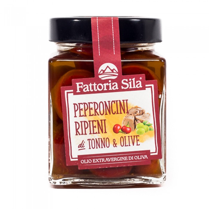 PEPERONCINI RIPIENI DI TONNO & OLIVE 280G - FATTORIA SILA